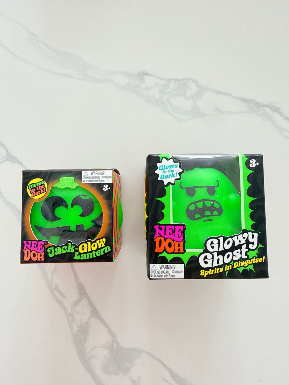 NEW NeeDoh Glowy Ghost 👻 & Jack-Glow Lantern Set 🎃 - Green bundle of 2